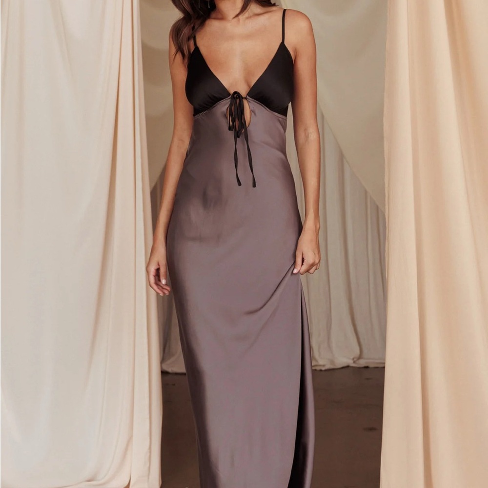 Peppermayo Black and Brown Maxi Dress